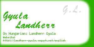 gyula landherr business card